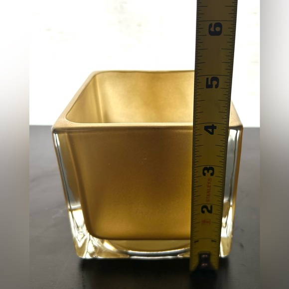 4” Gold cube / square vase / votive holder - Picture 4 of 5